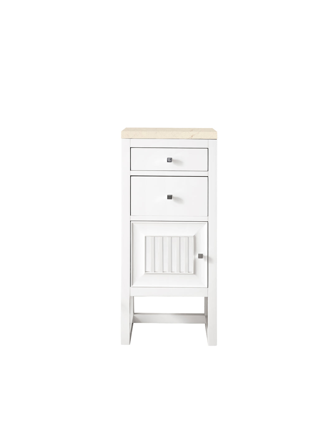 Athens 15" Base Cabinet with Left Door in Glossy White, Eternal Marfil Silestone Top | ANVE Kitchen & Bath