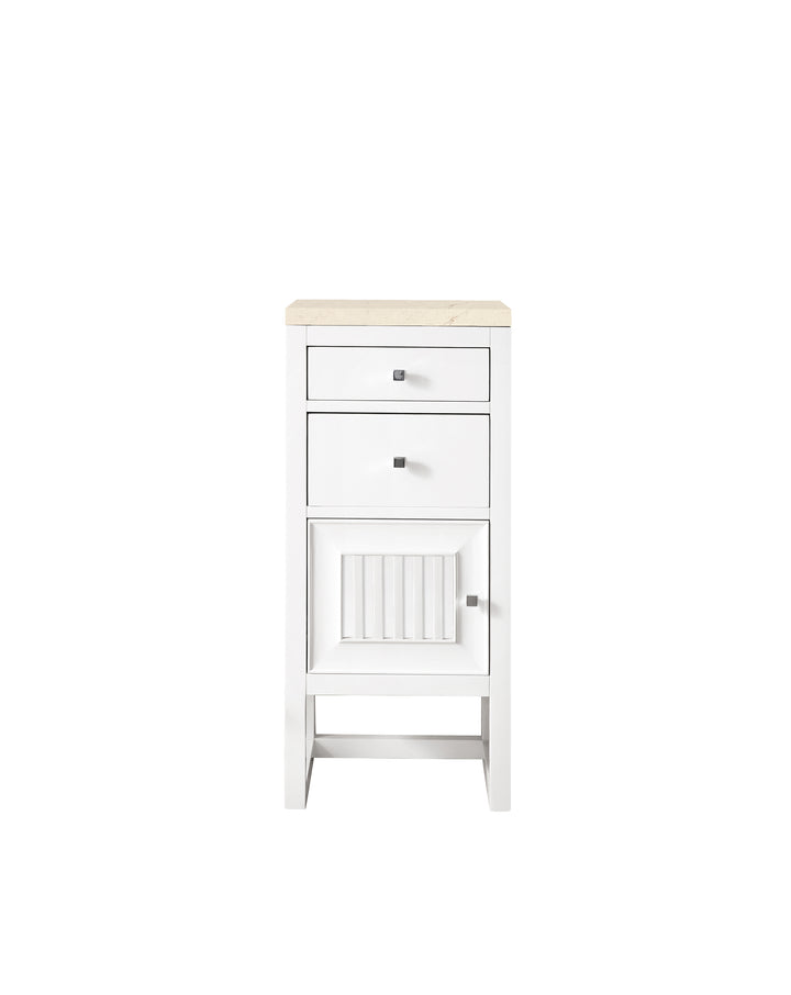 Athens 15" Base Cabinet with Left Door in Glossy White, Eternal Marfil Silestone Top | ANVE Kitchen &amp; Bath