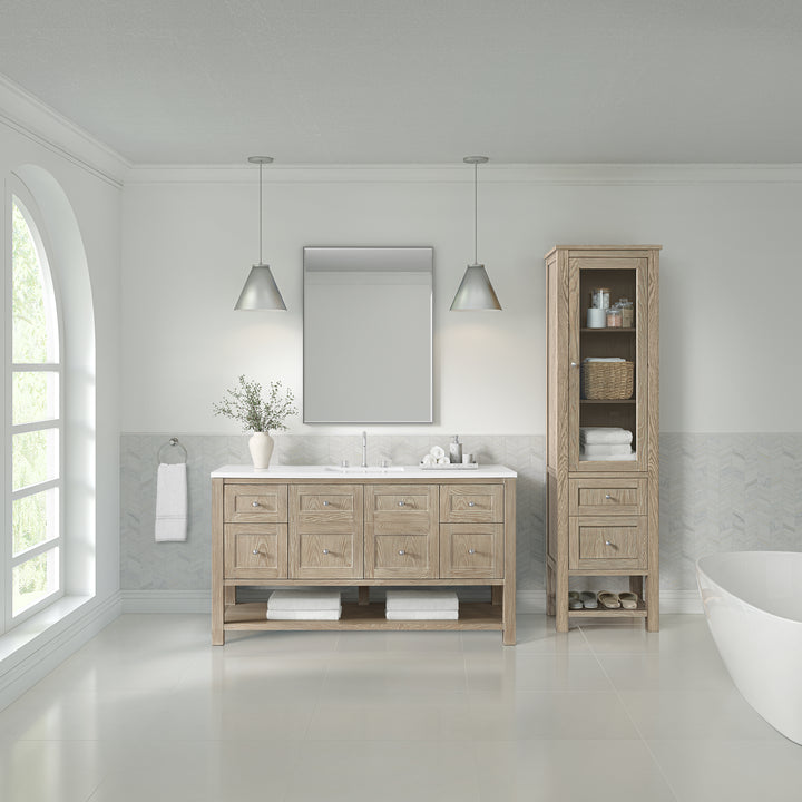 Breckenridge 22" Linen Cabinet in Whitewashed Oak
