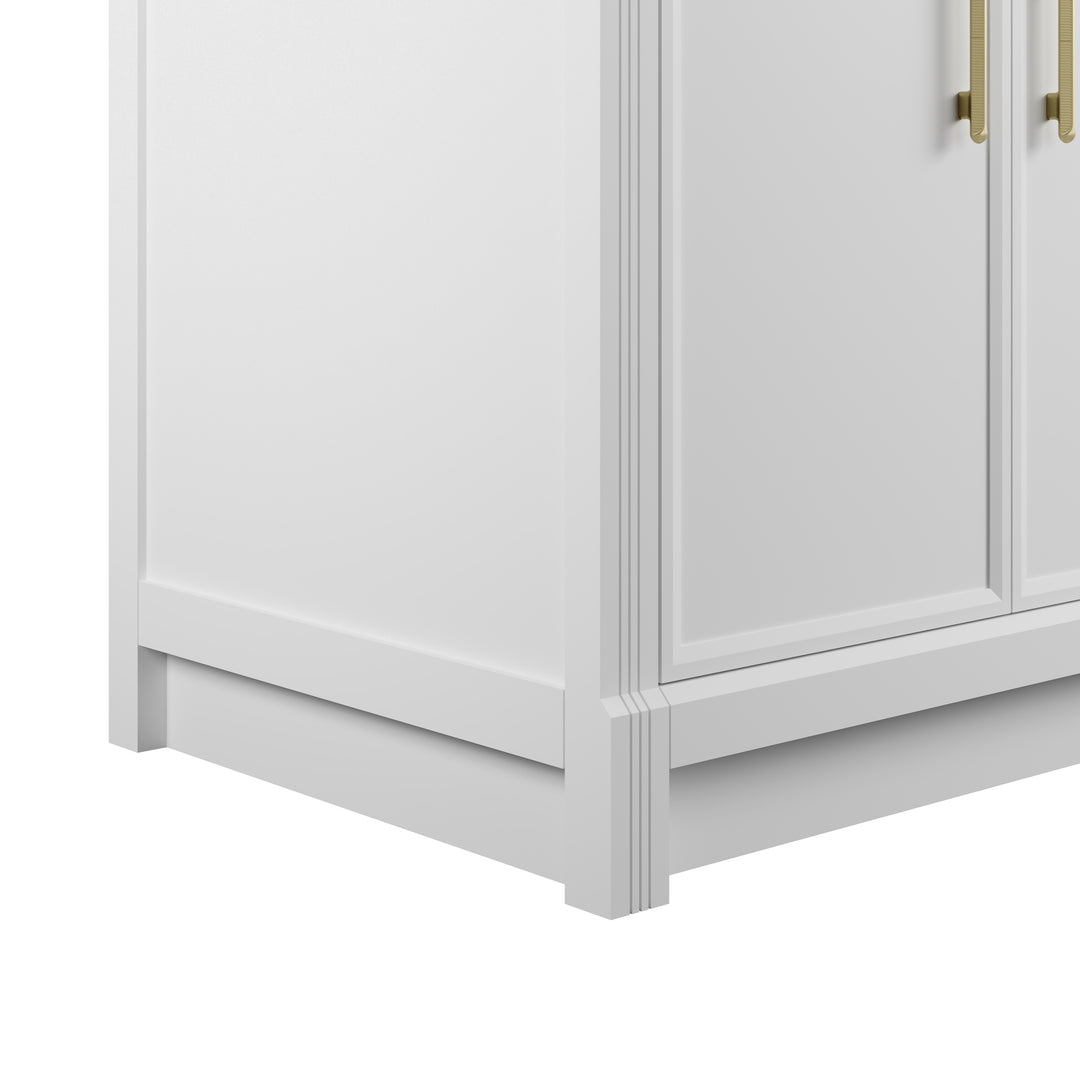 Bellshire 72" Double Sink Freestanding Vanity Cabinet in Bright White