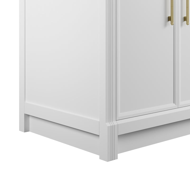 Bellshire 72" Double Sink Freestanding Vanity Cabinet in Bright White