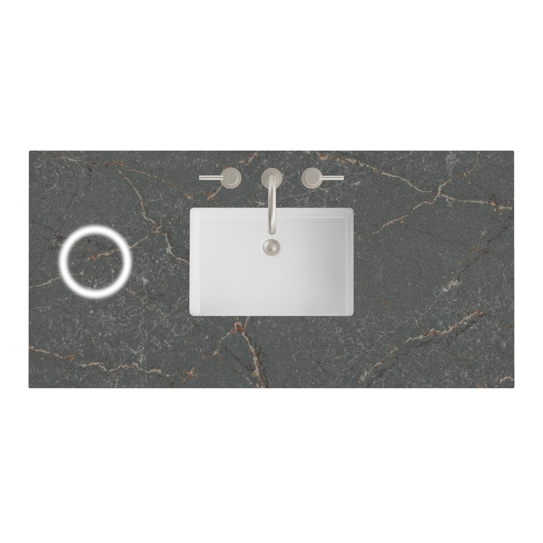 48" Single Vanity Top in Parisien Bleu Silestone &amp; FreePower Charger | ANVE Kitchen &amp; Bath