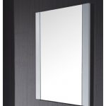 Monaco Modern 24″ Bathroom Vanity Set with Mirror and Chrome Legs, Matte White