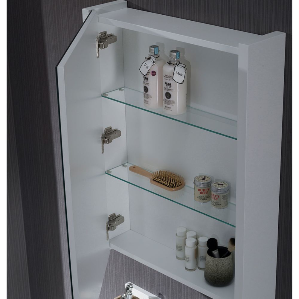 Monaco Modern 24" Wall Mount Bathroom Vanity Set with Medicine Cabinet, Matte White