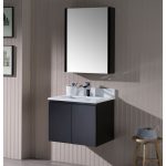 Monaco Modern 24″ Wall Mount Bathroom Vanity Set with Medicine Cabinet, Espresso