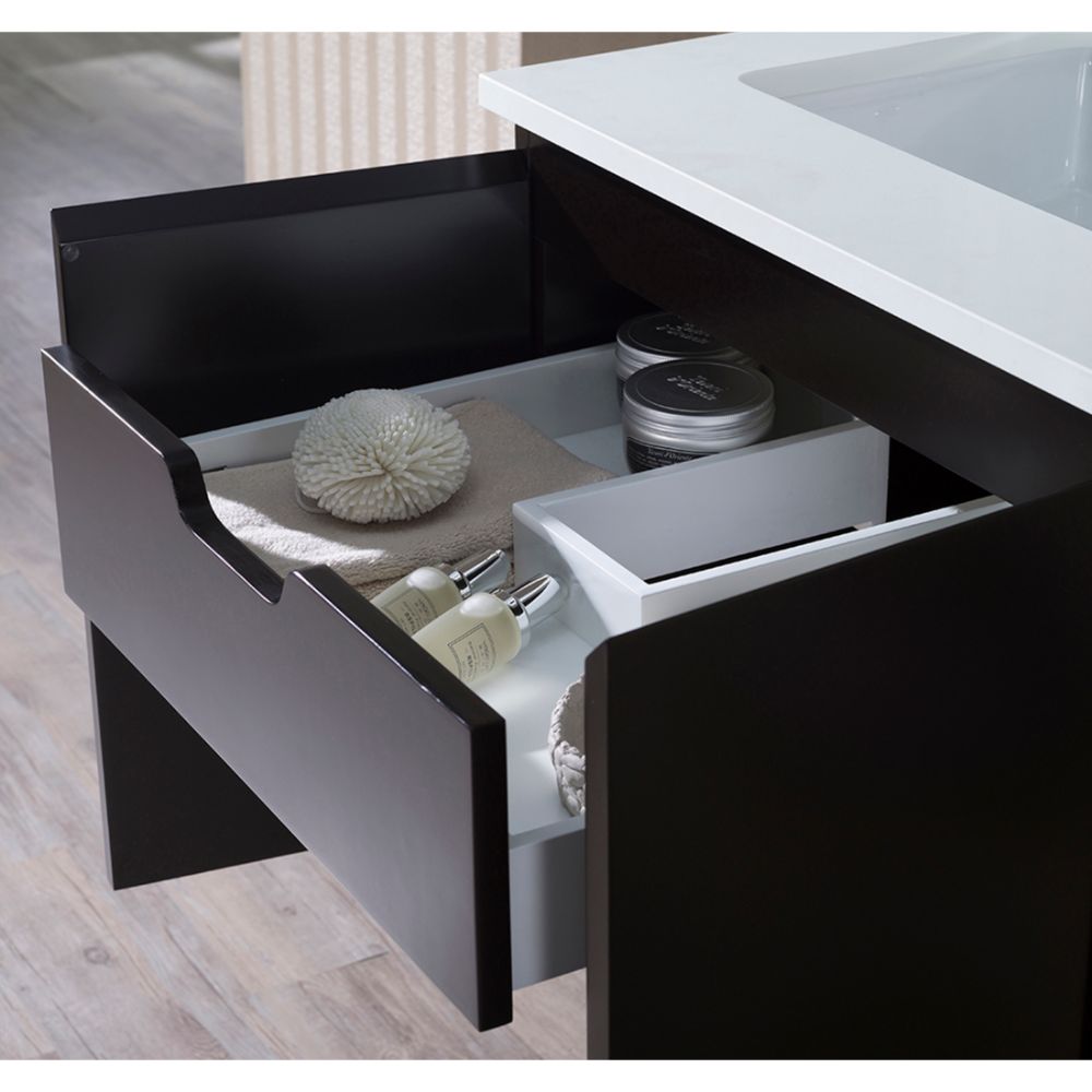 Monaco Modern 24" Wall Mount Bathroom Vanity Set with Medicine Cabinet, Espresso