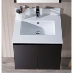 Monaco Modern 24″ Wall Mount Bathroom Vanity Set with Medicine Cabinet, Espresso