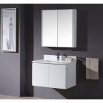 Monaco Modern 30″ Matte White Wall Mount Bathroom Vanity Set with Medicine Cabinet