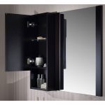 Monaco Modern 36″ Espresso Wall Mount Right Bathroom Vanity Set with Mirror and Wall Cabinet