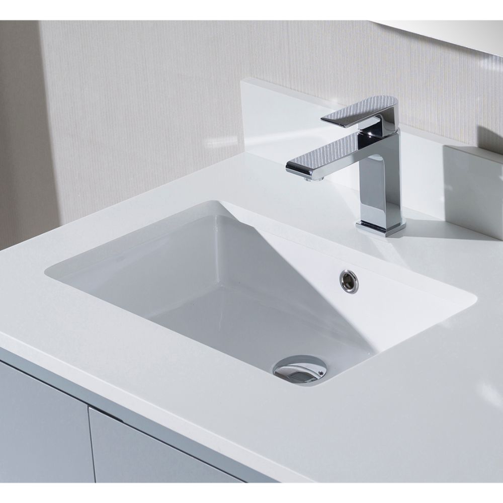 Monaco Modern 36" Metal Gray Left Bathroom Vanity Set with Mirror, Medicine Wall Cabinet and Wood Legs