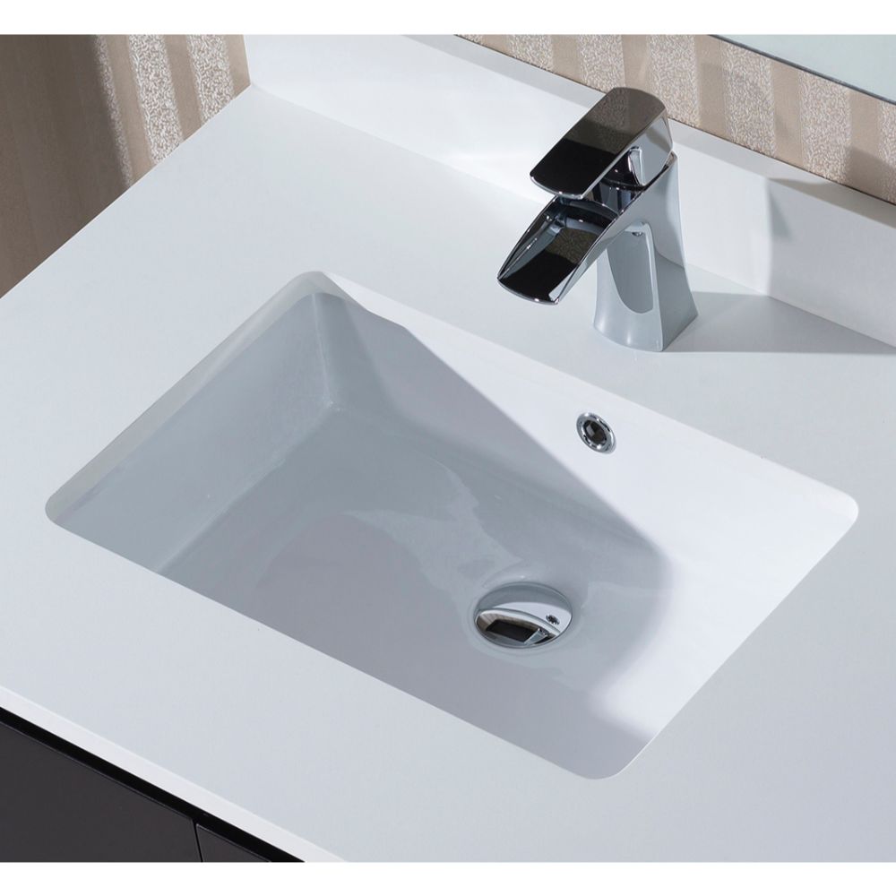 Monaco Modern 42" Espresso Left Bathroom Vanity Set with Mirror, Medicine & Wall Cabinet and Chrome Legs