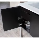 Monaco Modern 42″ Espresso Left Bathroom Vanity Set with Mirror, Medicine & Wall Cabinet and Chrome Legs