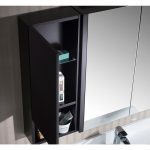 Monaco Modern 42″ Espresso Right Bathroom Vanity Set with Mirror, Medicine & Wall Cabinet and Chrome Legs