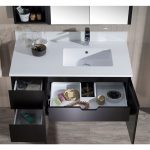 Monaco Modern 42″ Espresso Wall Mount Right Bathroom Vanity Set with Mirror and Wall Cabinet