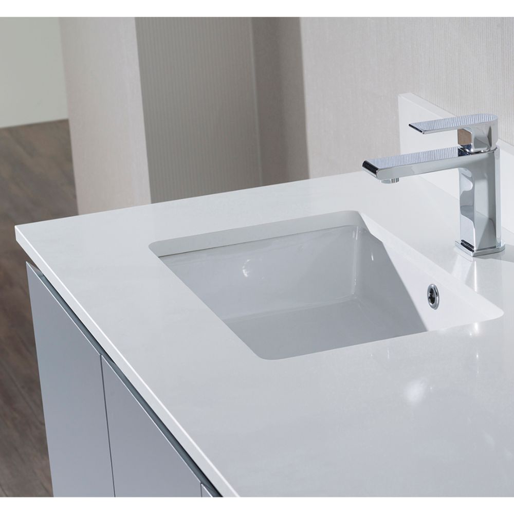 Monaco Modern 42" Metal Gray Left Bathroom Vanity Set with Mirror, Medicine & Wall Cabinet and Wood Legs