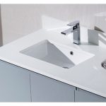 Monaco Modern 42″ Metal Gray Wall Mount Left Bathroom Vanity Set with Mirror and Wall Cabinet