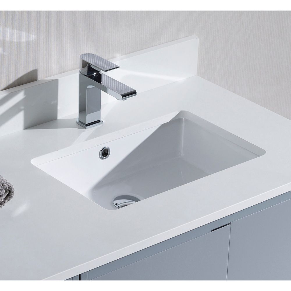 Monaco Modern 42" Metal Gray Right Bathroom Vanity Set with Mirror, Wall Cabinet and Chrome Legs