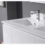 Monaco Modern 48″ Matte White Double Bathroom Vanity Set with Mirror