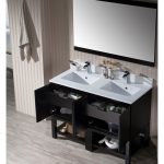 Monaco Modern 48″ Espresso Double Bathroom Vanity Set with Mirror