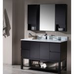 Monaco Modern 48″ Espresso Bathroom Vanity Set with Mirror and Wall Cabinets