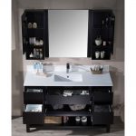 Monaco Modern 54″ Espresso Bathroom Vanity Set with Mirror and Wall Cabinets