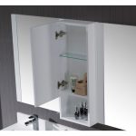 Monaco Modern 60″ Matte White Double 24 Bathroom Vanity Set with Mirror and Wall Cabinet
