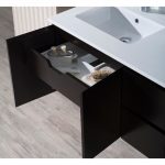 Monaco Modern 60″ Espresso Double 24 Wall Mount Bathroom Vanity Set with Mirror