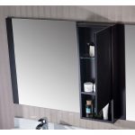 Monaco Modern 72″ Espresso Double Bathroom Vanity Set with Mirror and Wall Cabinet