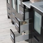 Sydney Modern 102″ Bathroom Vanity Set with Mirror Linen Cabinet Espresso
