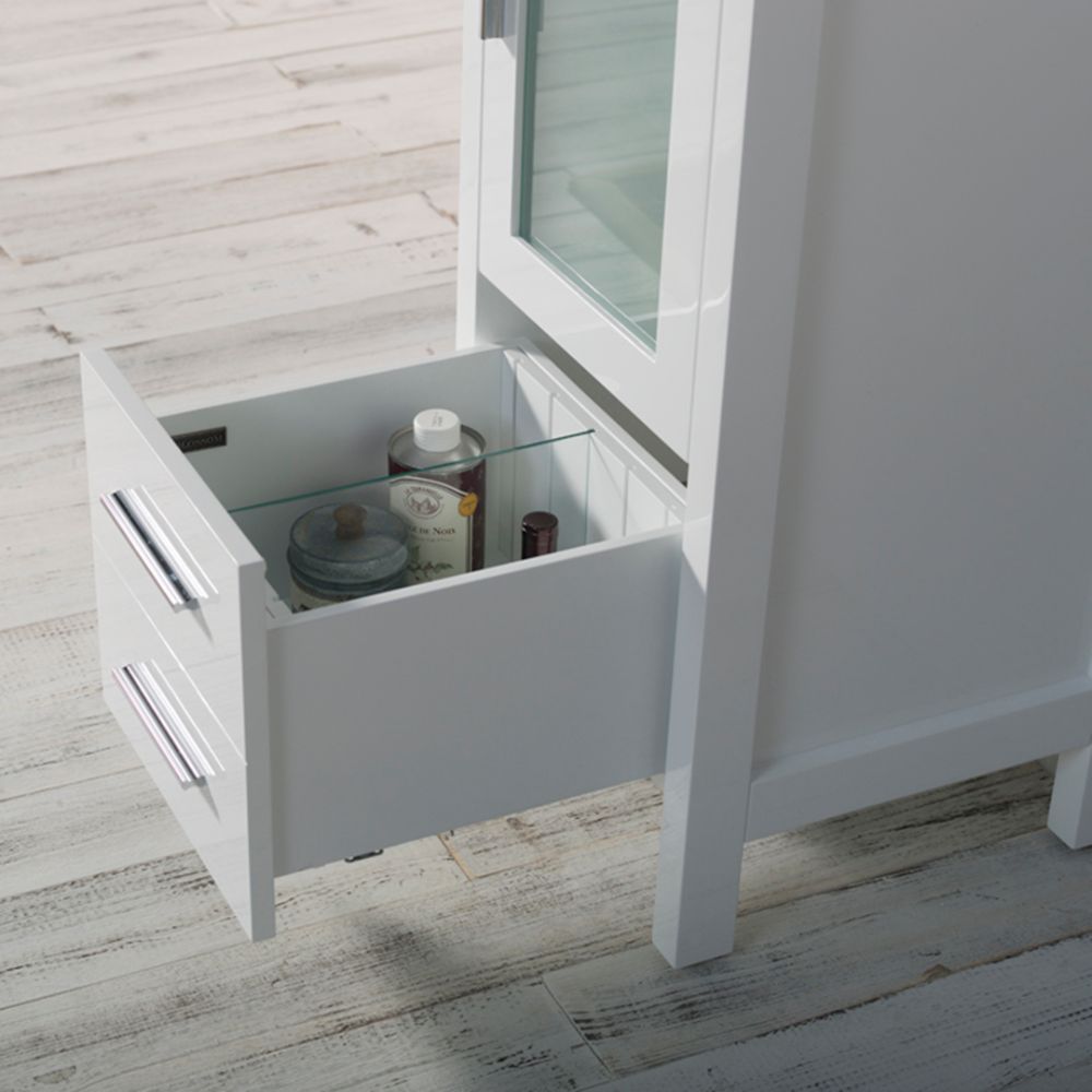 Sydney Modern 16" Bathroom Vanity Set with Mirror Glossy White