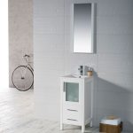 Sydney Modern 16″ Bathroom Vanity Set with Mirror Glossy White