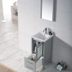 Sydney Modern 16″ Bathroom Vanity Set with Mirror Metal Gray