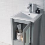 Sydney Modern 16″ Bathroom Vanity Set with Mirror Metal Gray