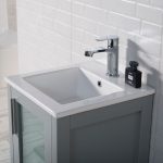 Sydney Modern 16″ Bathroom Vanity Set with Mirror Metal Gray