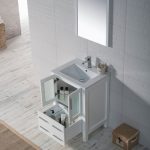 Sydney Modern 24″ Bathroom Vanity Set with Mirror Glossy White