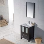 Sydney Modern 24″ Bathroom Vanity Set with Acrylic Top and Mirror Espresso