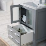 Sydney Modern 24″ Bathroom Vanity Set with Mirror Metal Gray