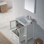Sydney Modern 30″ Bathroom Vanity Set with Mirror Glossy White