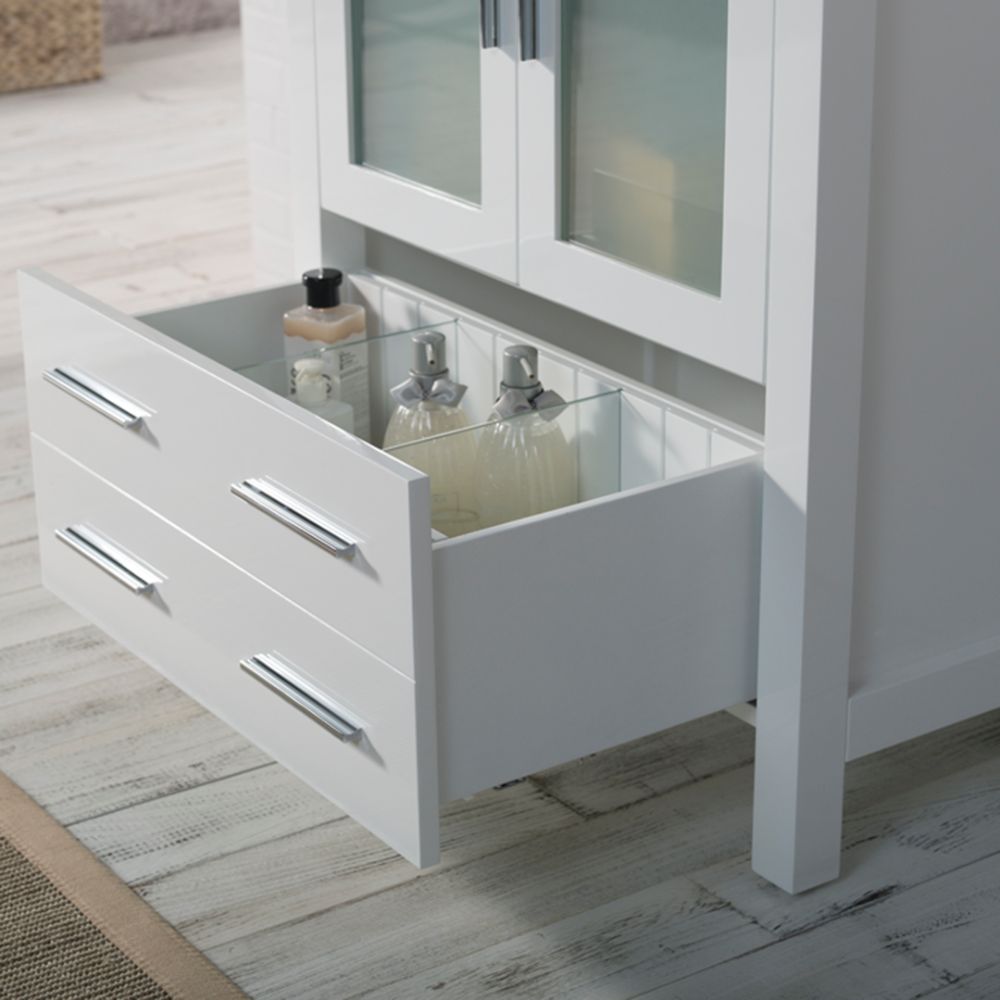 Sydney Modern 30" Bathroom Vanity Set with Mirror Glossy White