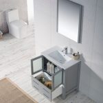 Sydney Modern 30″ Bathroom Vanity Set with Mirror Metal Gray