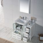 Sydney Modern 36″ Bathroom Vanity Set with Side Cabinet Glossy White
