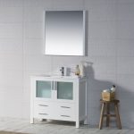 Sydney Modern 36″ Bathroom Vanity Set with Mirror Glossy White
