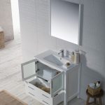 Sydney Modern 36″ Bathroom Vanity Set with Mirror Glossy White