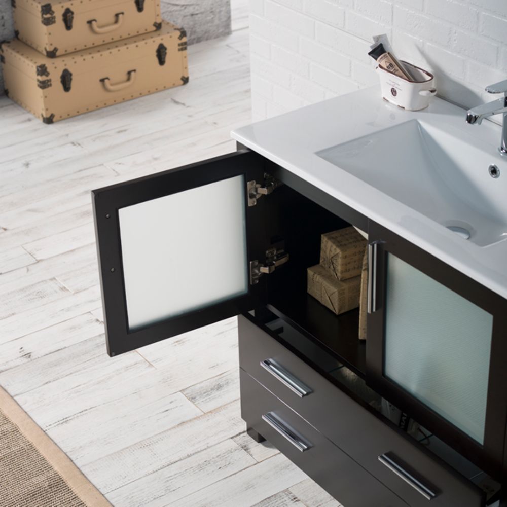 Sydney Modern 36" Bathroom Vanity Set with Mirror Espresso