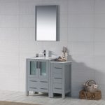 Sydney Modern 36″ Bathroom Vanity Set with Side Cabinet Metal Gray
