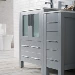 Sydney Modern 36″ Bathroom Vanity Set with Side Cabinet Metal Gray