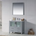 Sydney Modern 36″ Bathroom Vanity Set with Mirror Metal Gray