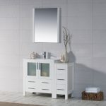 Sydney Modern 42″ Bathroom Vanity Set with Side Cabinet Glossy White