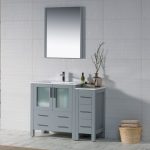 Sydney Modern 42″ Bathroom Vanity Set with Side Cabinet Metal Gray