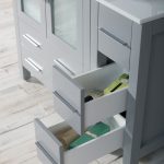 Sydney Modern 42″ Bathroom Vanity Set with Side Cabinet Metal Gray